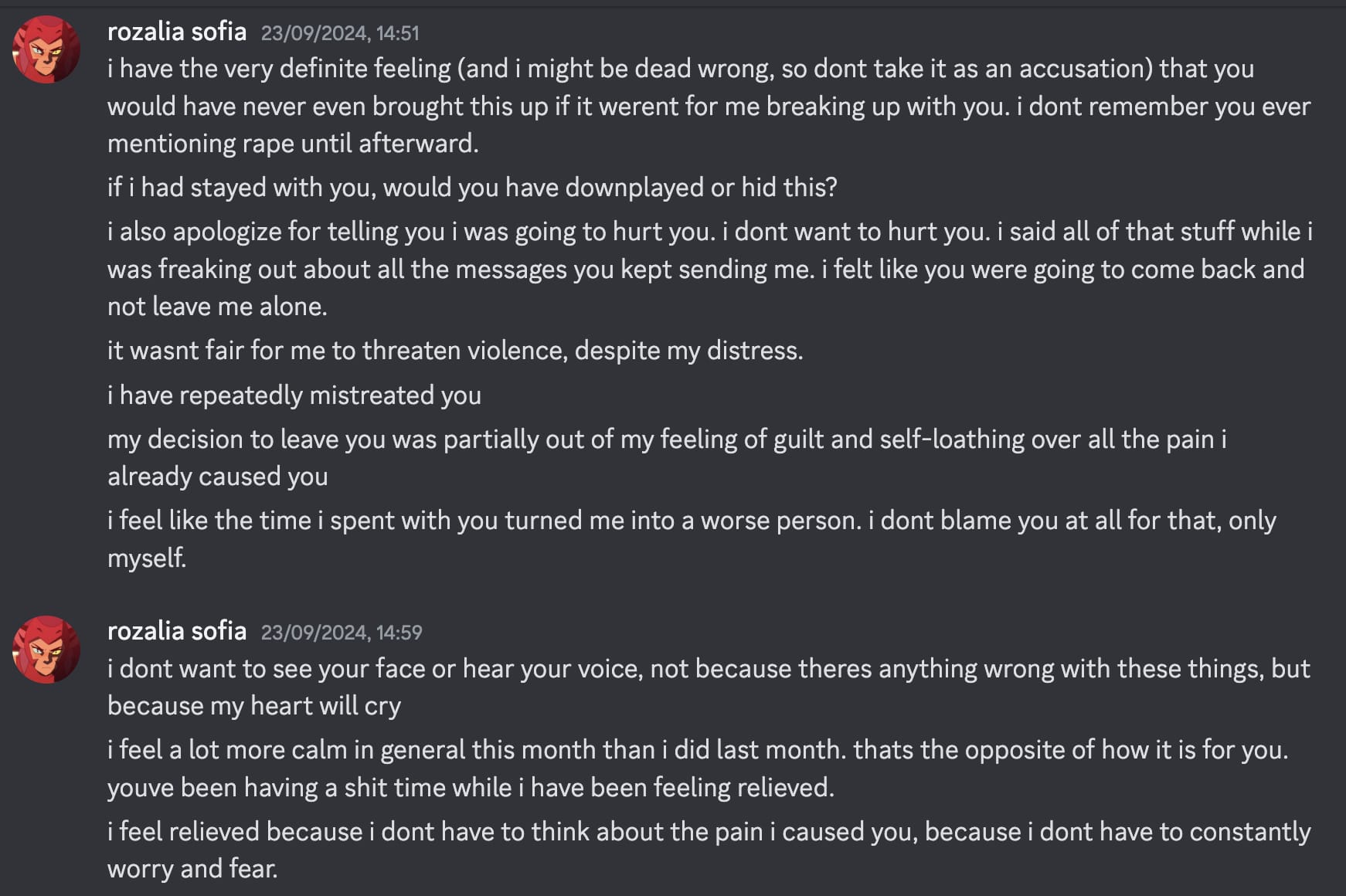 Roza victim blames